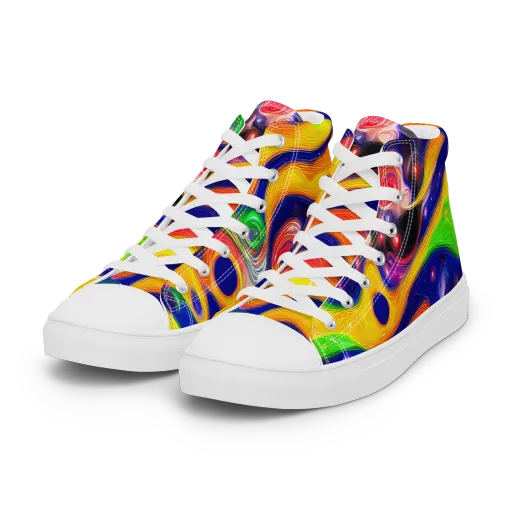 Prismatic Tidalwave on a Women's High Top Canvas Shoes