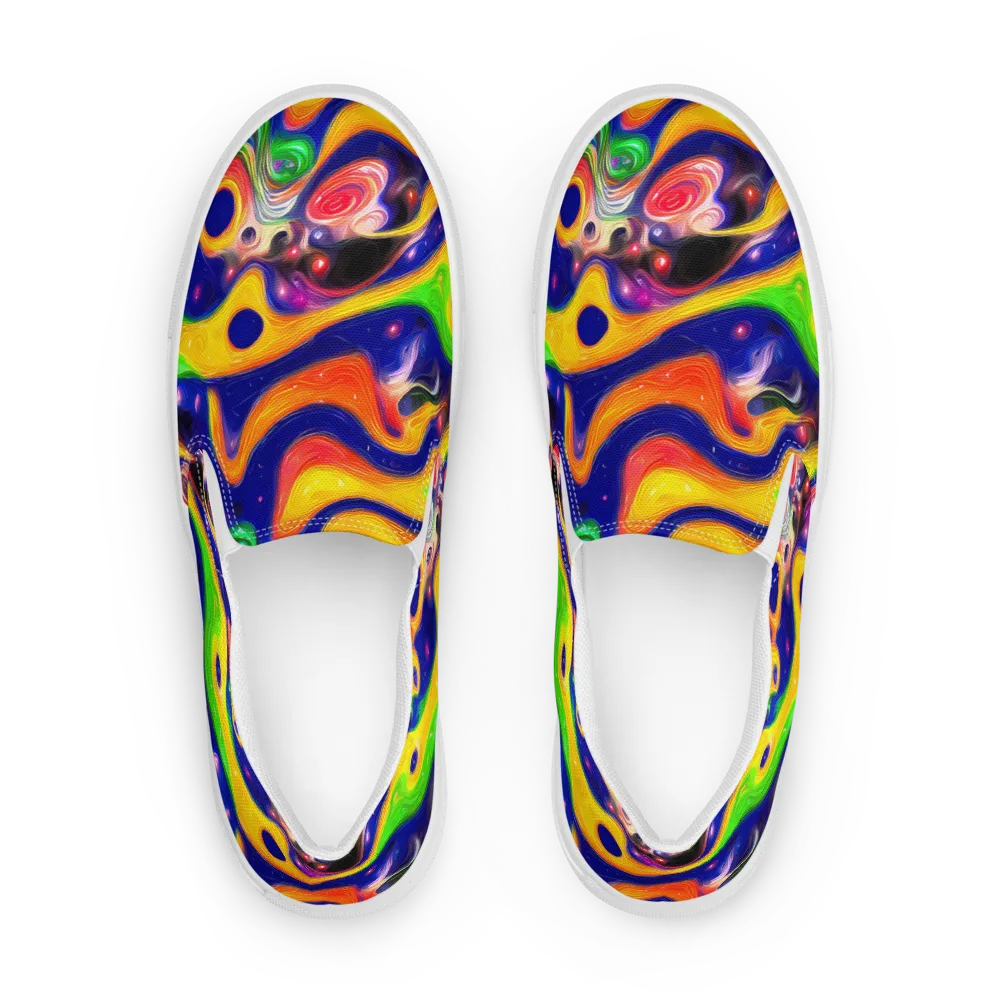 Prismatic Tidalwave on Men's Slip-On Canvas Shoes — Front
