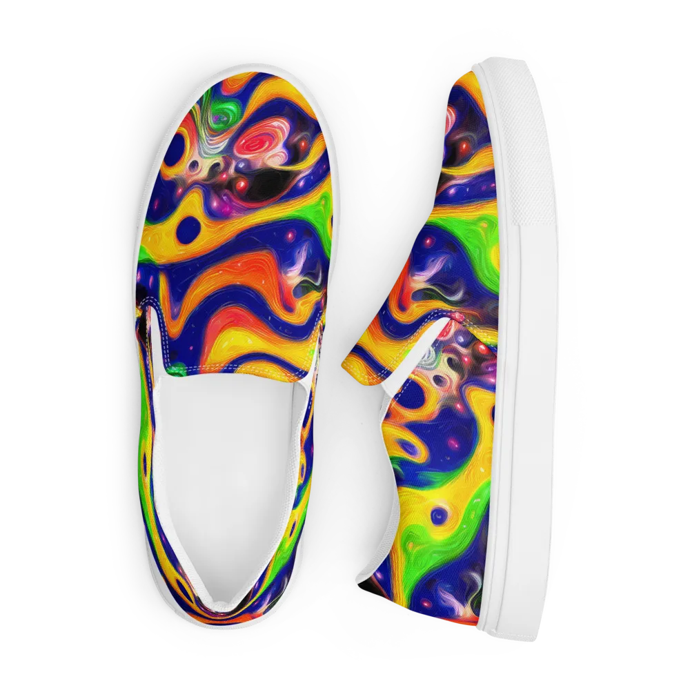 Prismatic Tidalwave on Men's Slip-On Canvas Shoes — Front