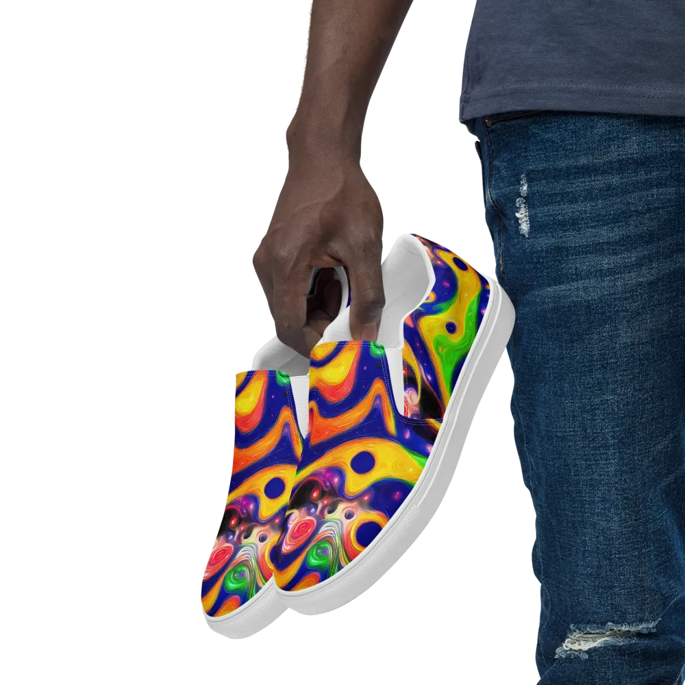 Prismatic Tidalwave on Men's Slip-On Canvas Shoes — Left Front