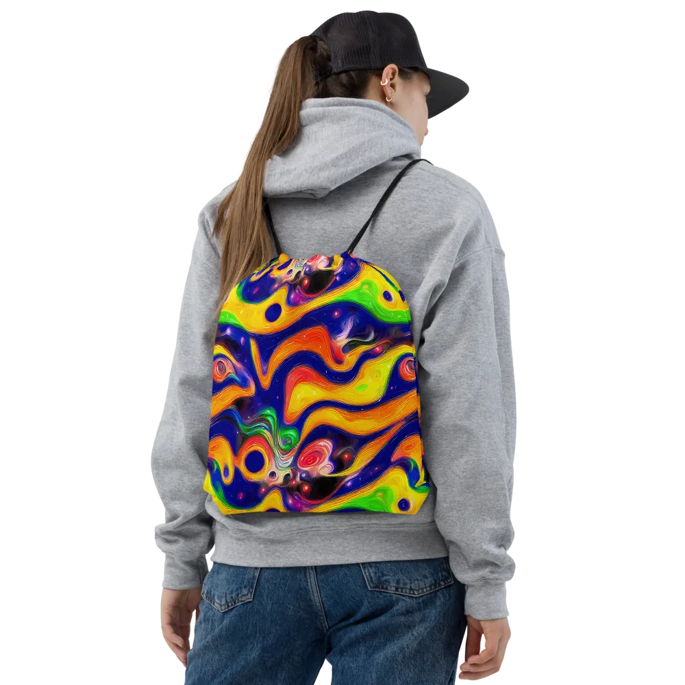 Prismatic Tidalwave on Drawstring Bag — Front