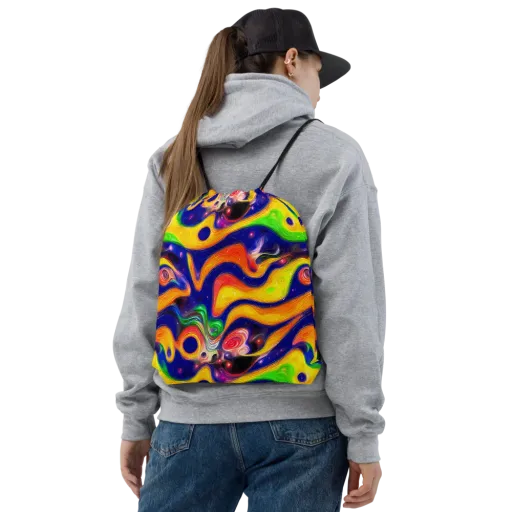 Prismatic Tidalwave on a Drawstring Bag