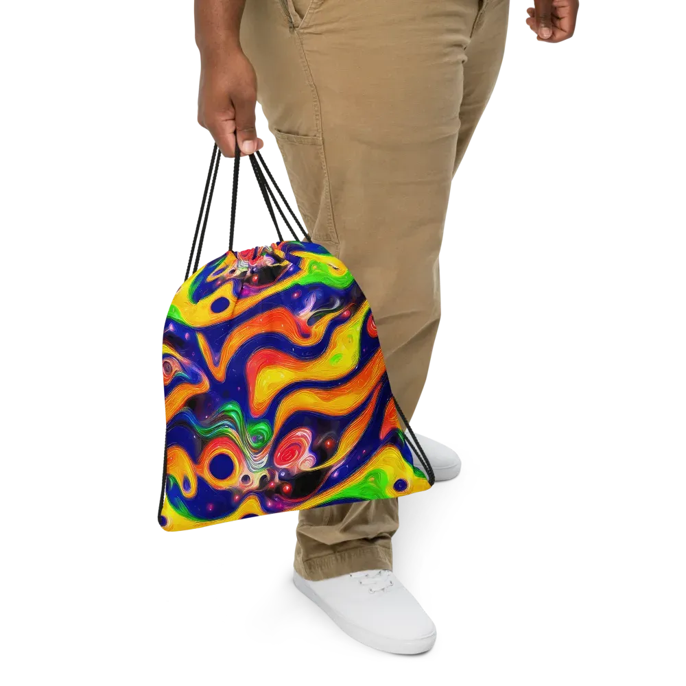 Prismatic Tidalwave on Drawstring Bag — Front