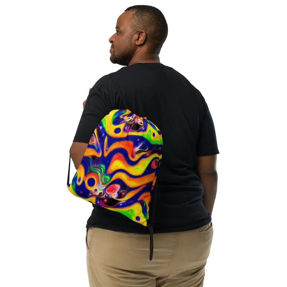 Prismatic Tidalwave on Drawstring Bag — Front