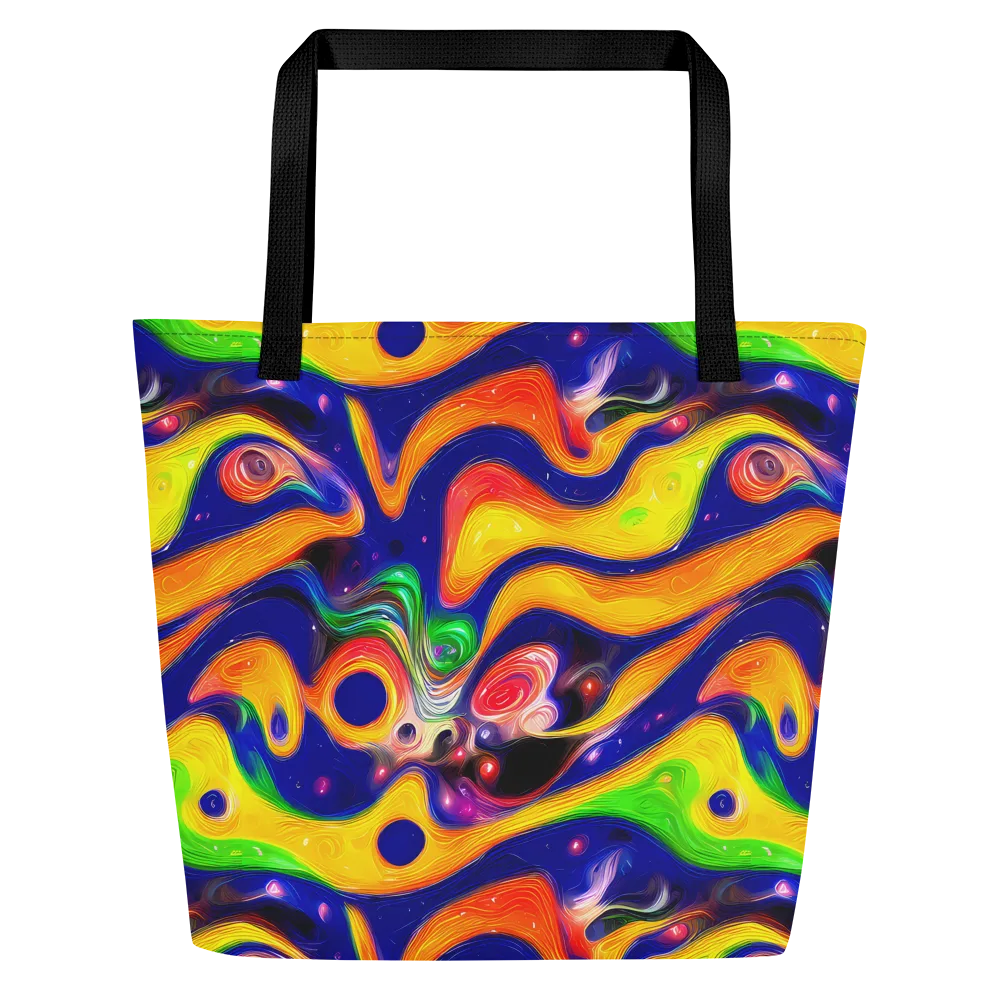 Prismatic Tidalwave on Large Tote Bag W/ Pocket — Front