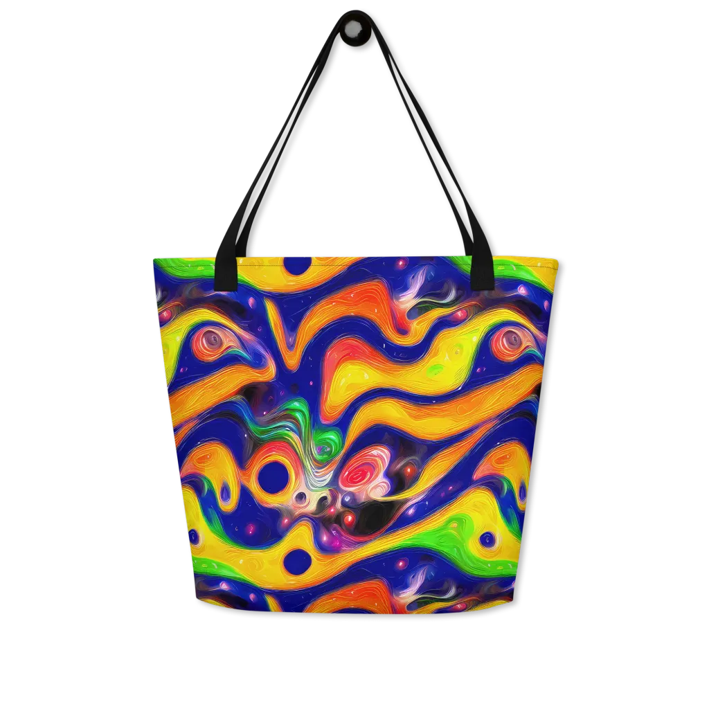 Prismatic Tidalwave on Large Tote Bag W/ Pocket — Front