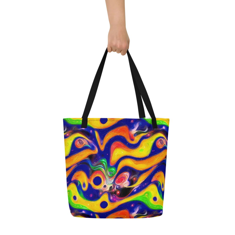Prismatic Tidalwave on Large Tote Bag W/ Pocket — Front