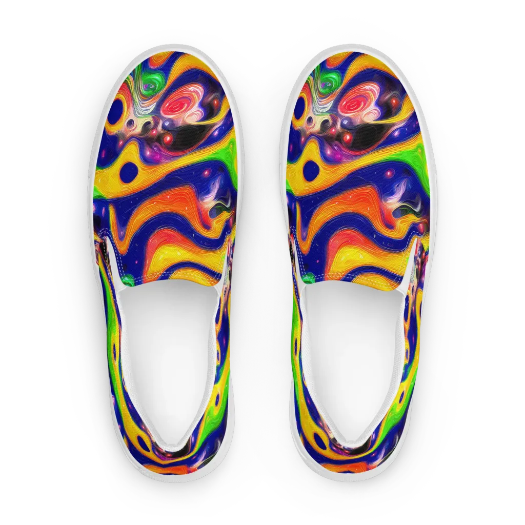 Prismatic Tidalwave on Women's Slip-On Canvas Shoes — Front