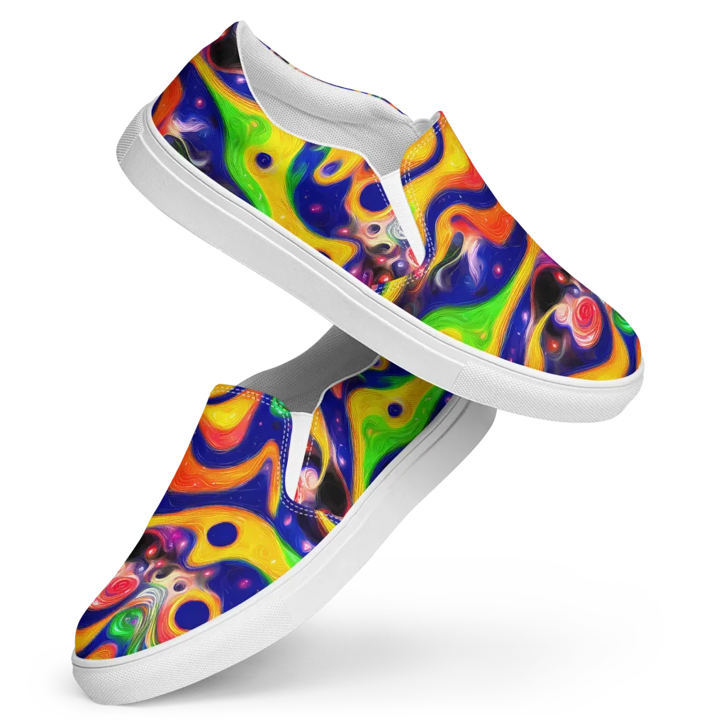 Prismatic Tidalwave on Women's Slip-On Canvas Shoes — Front