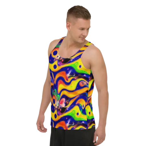 Prismatic Tidalwave on a Men's Tank Top