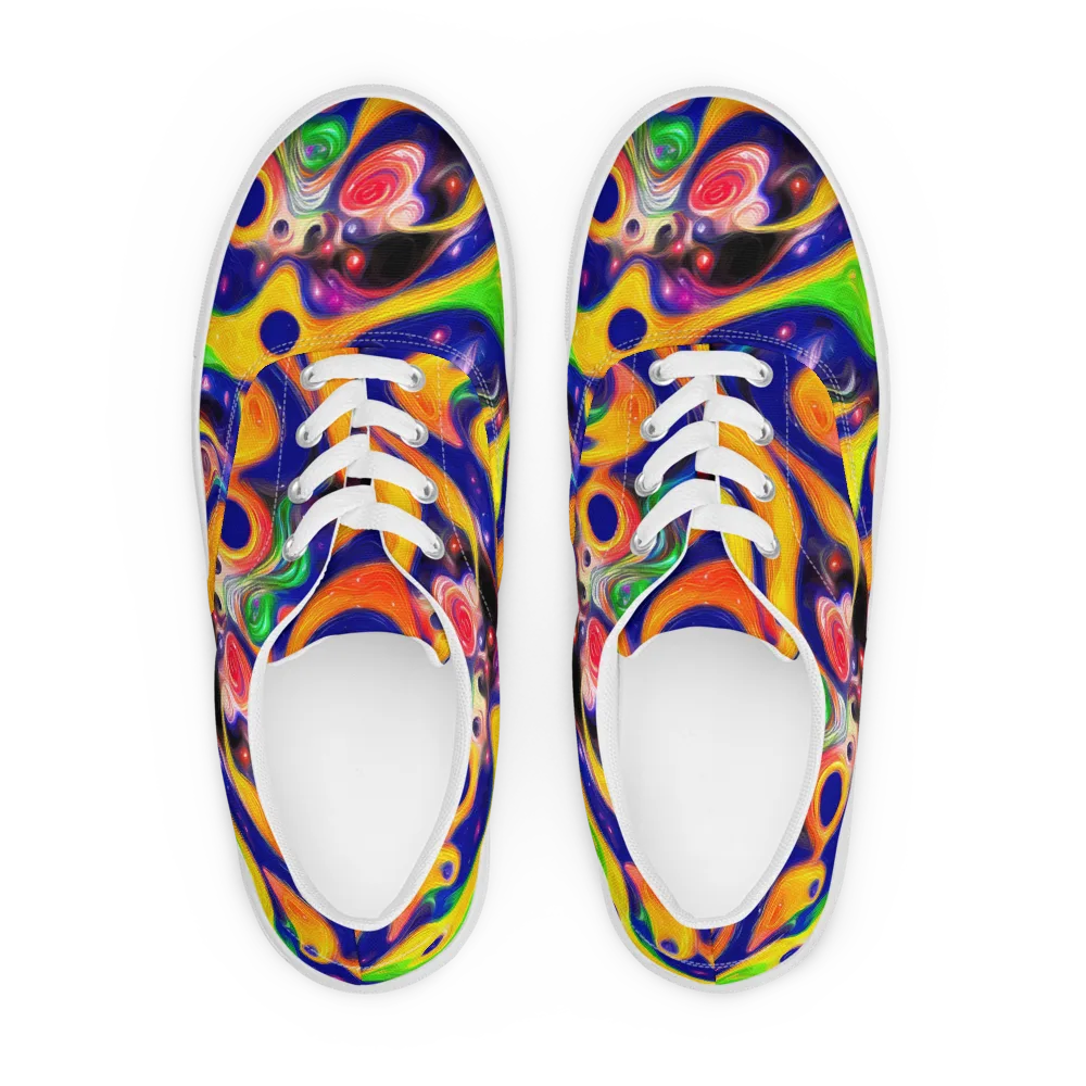 Prismatic Tidalwave on Men's Lace-Up Canvas Shoes — Front