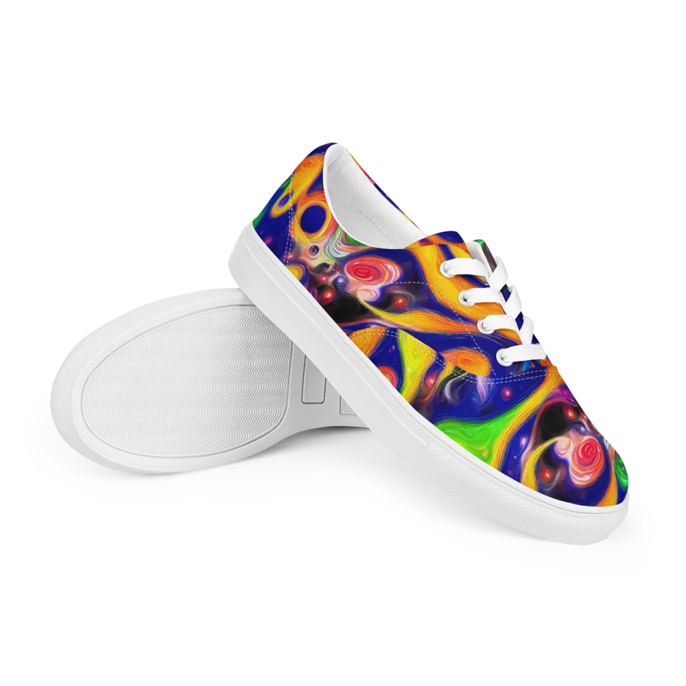 Prismatic Tidalwave on Men's Lace-Up Canvas Shoes — Right Front