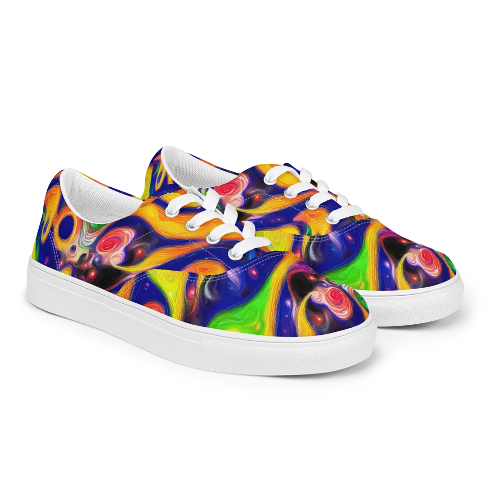 Prismatic Tidalwave on Men's Lace-Up Canvas Shoes — Right Front