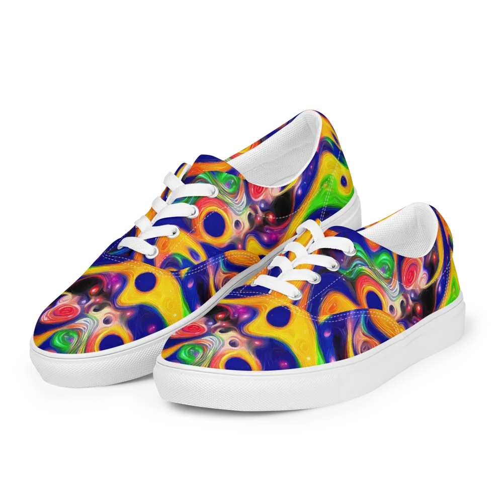 Prismatic Tidalwave on Men's Lace-Up Canvas Shoes — Left Front