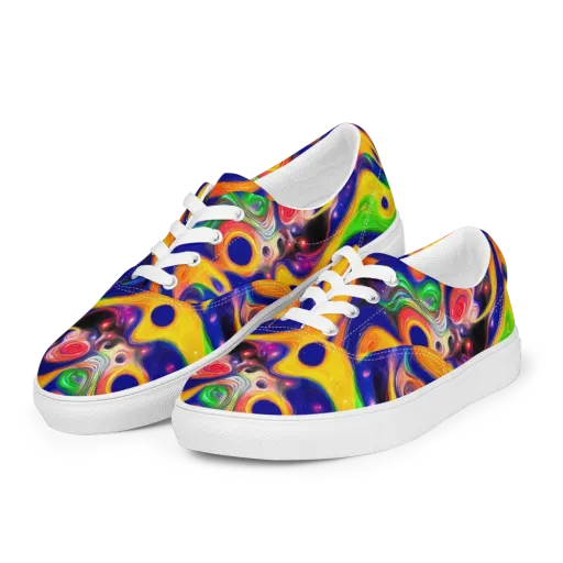 Prismatic Tidalwave on a Men's Lace-Up Canvas Shoes