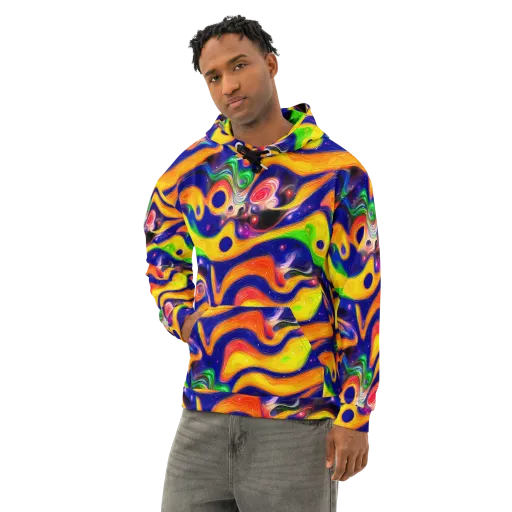 Prismatic Tidalwave on a Cotton Hoodie