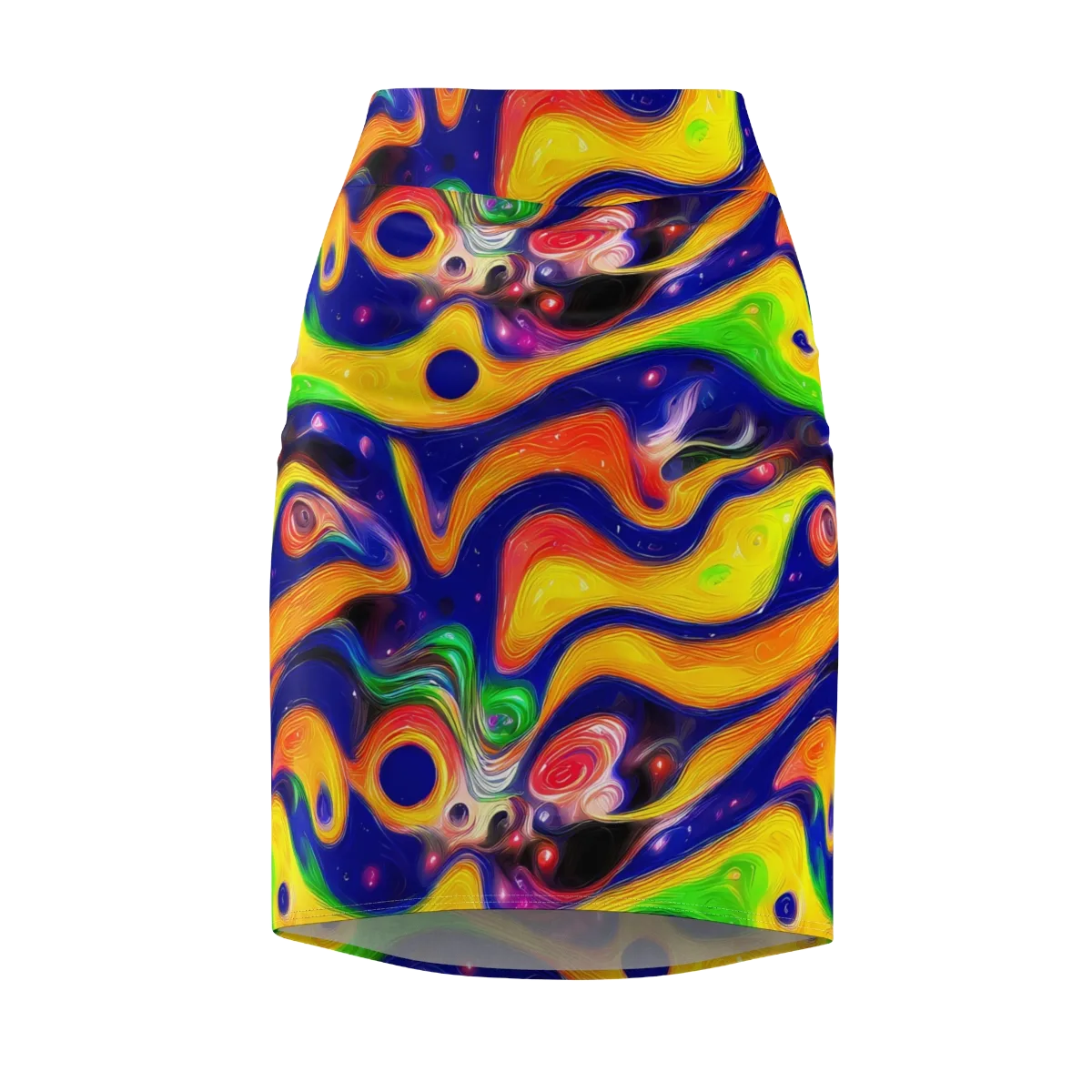 Prismatic Tidalwave on Pencil Skirt — Front