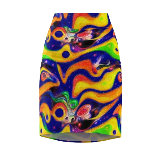 Prismatic Tidalwave on a Pencil Skirt