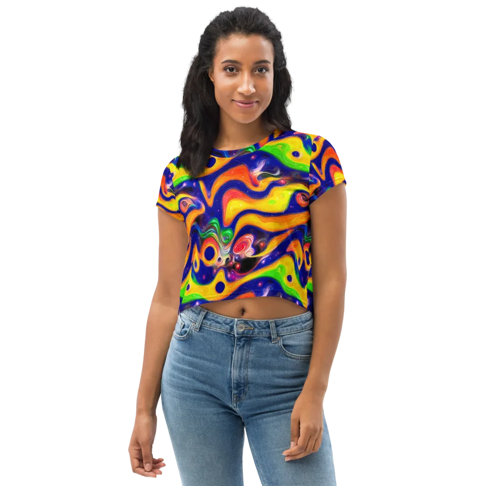 Prismatic Tidalwave on Crop Tee — Front