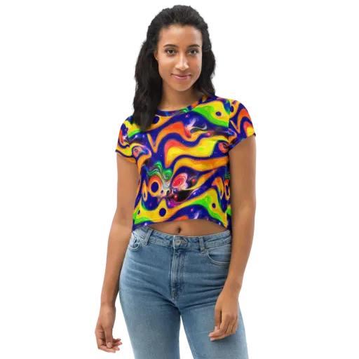 Prismatic Tidalwave on a Crop Tee