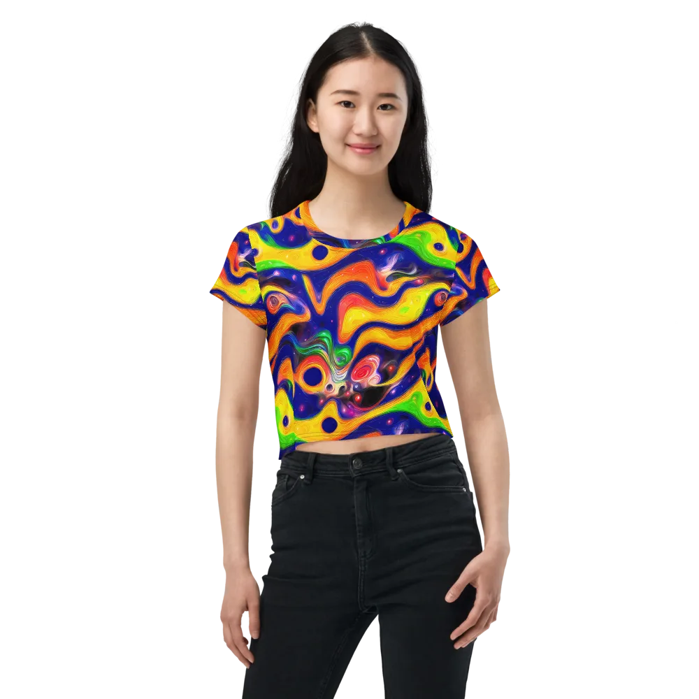 Prismatic Tidalwave on Crop Tee — Front