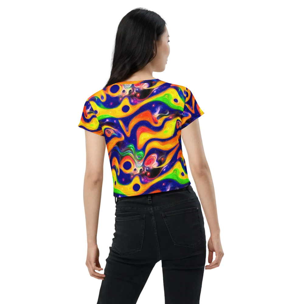 Prismatic Tidalwave on Crop Tee — Back