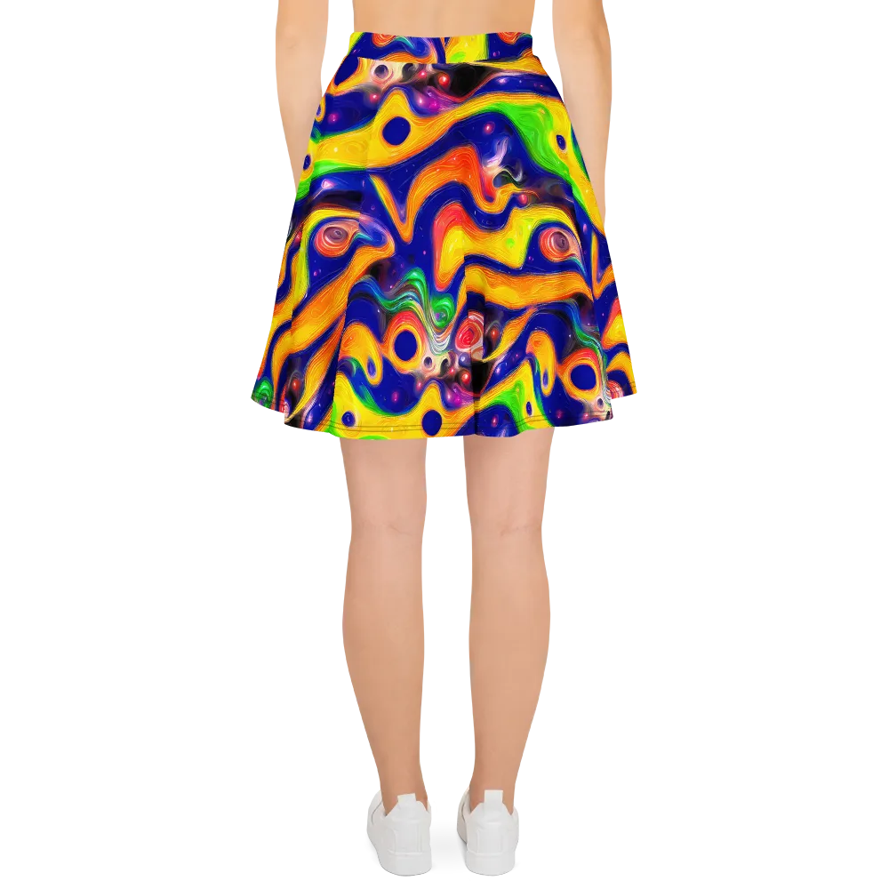 Prismatic Tidalwave on Skater Skirt — Back