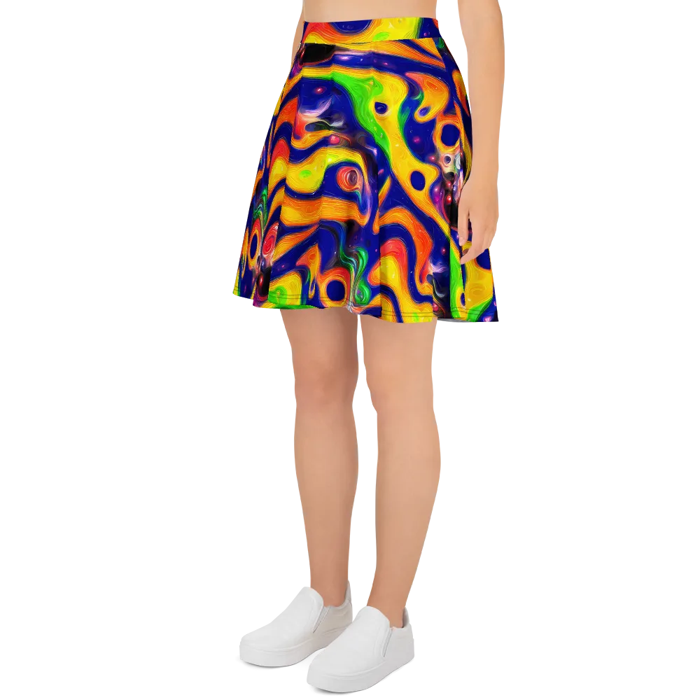 Prismatic Tidalwave on Skater Skirt — Left