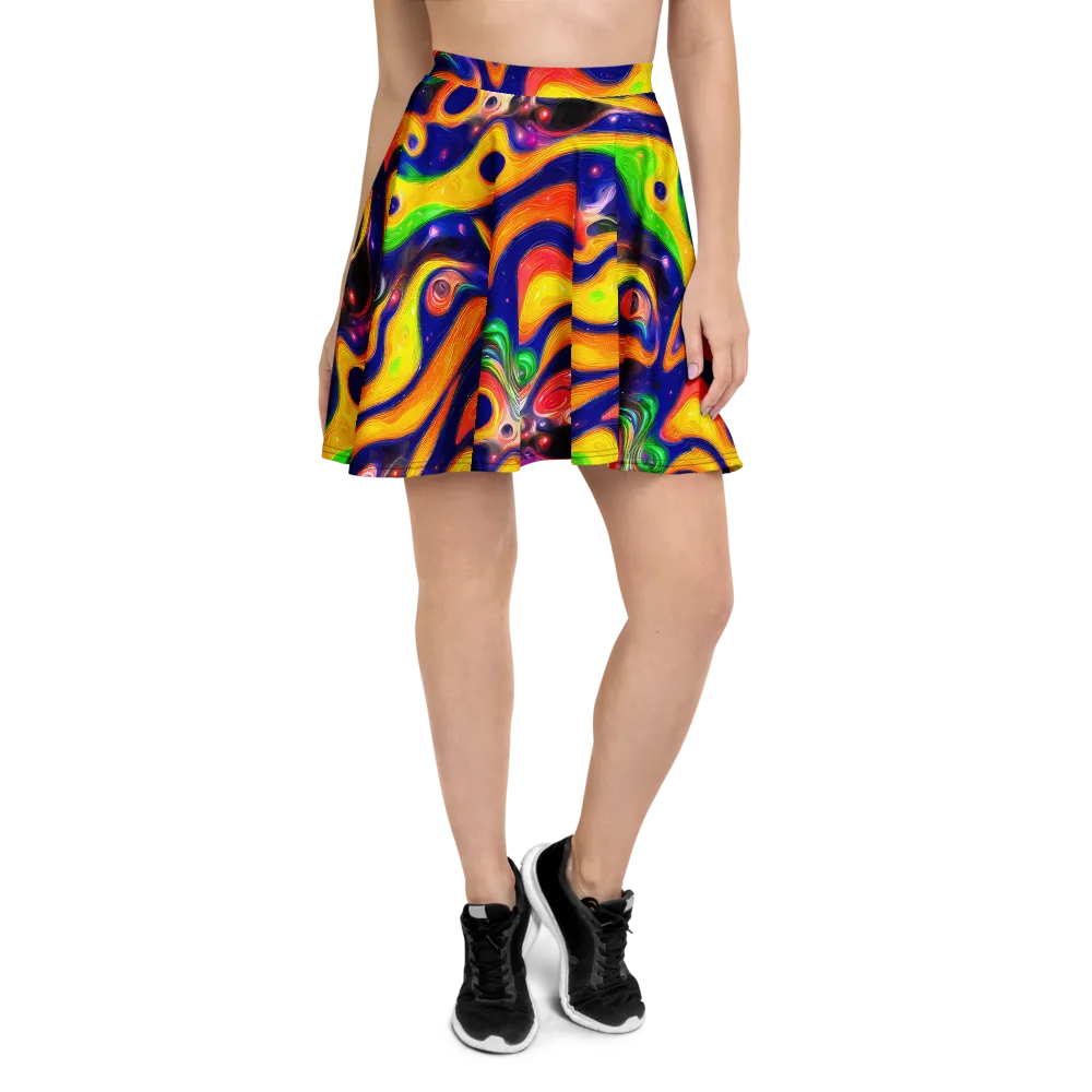 Prismatic Tidalwave on Skater Skirt — Front