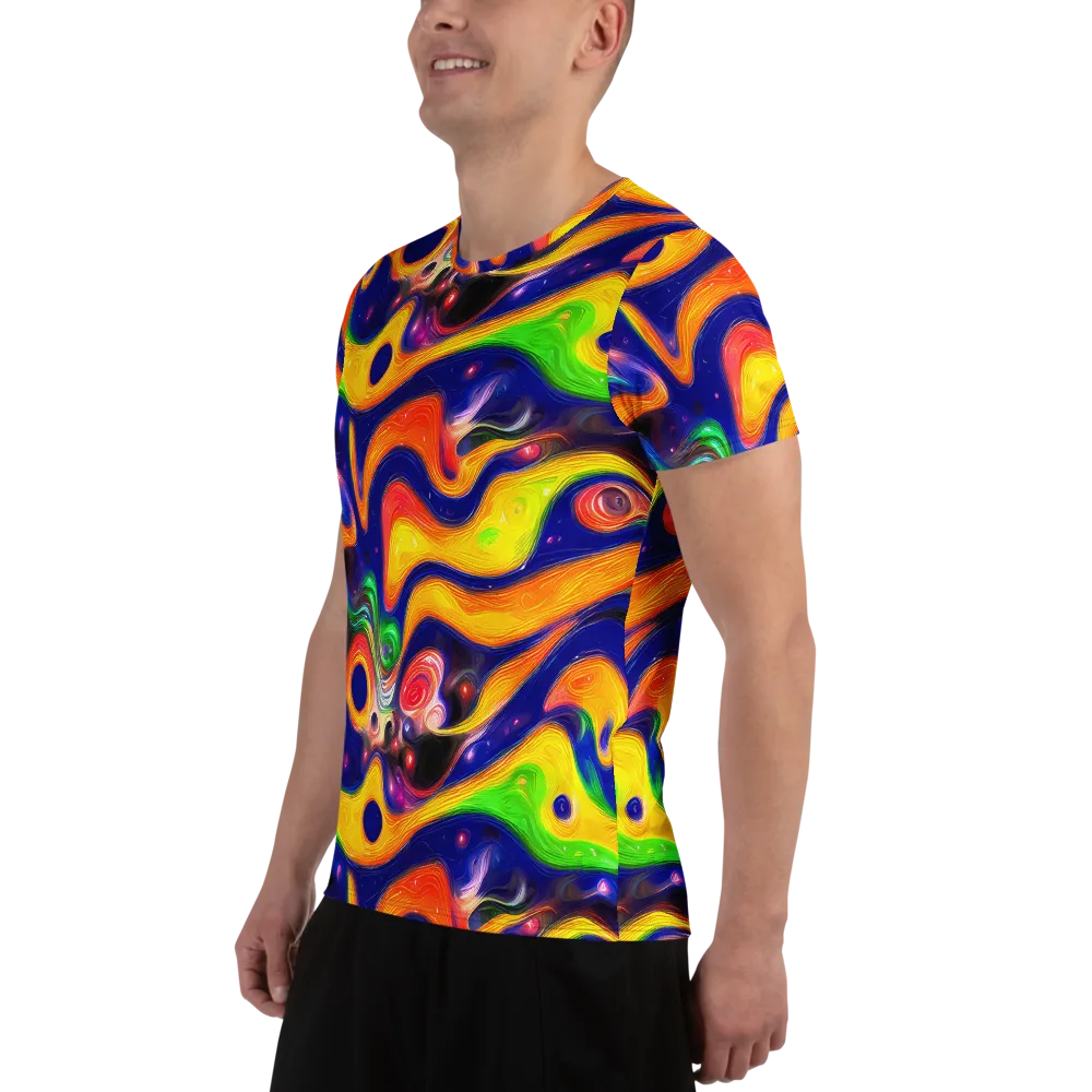 Prismatic Tidalwave on Men's Athletic T-Shirt — Left
