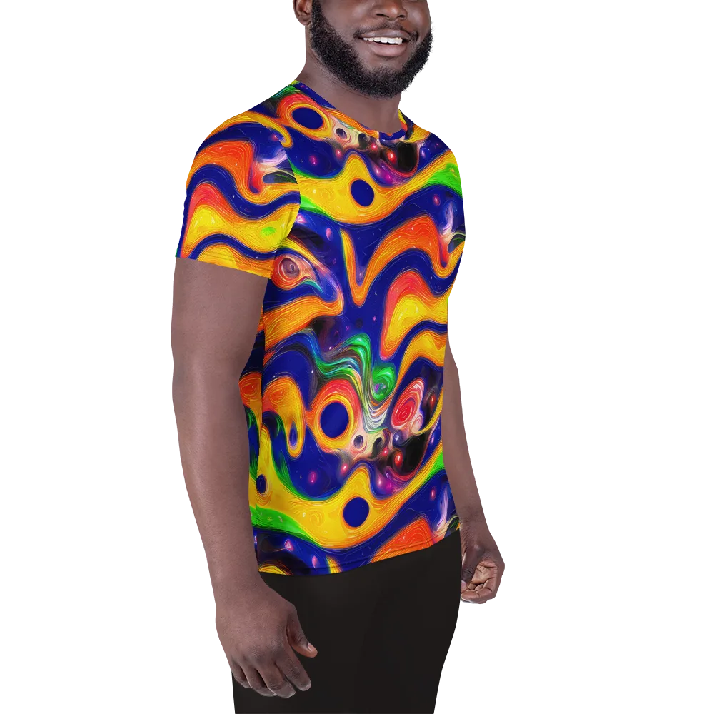 Prismatic Tidalwave on Men's Athletic T-Shirt — Right