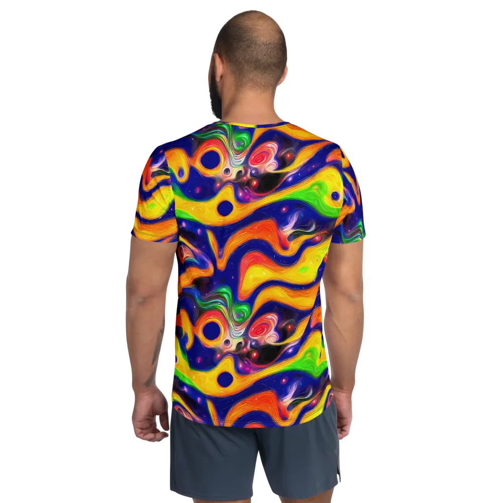 Prismatic Tidalwave on Men's Athletic T-Shirt — Back
