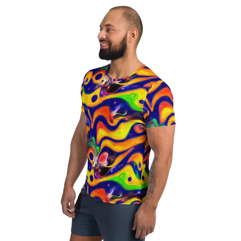 Prismatic Tidalwave on Men's Athletic T-Shirt — Left