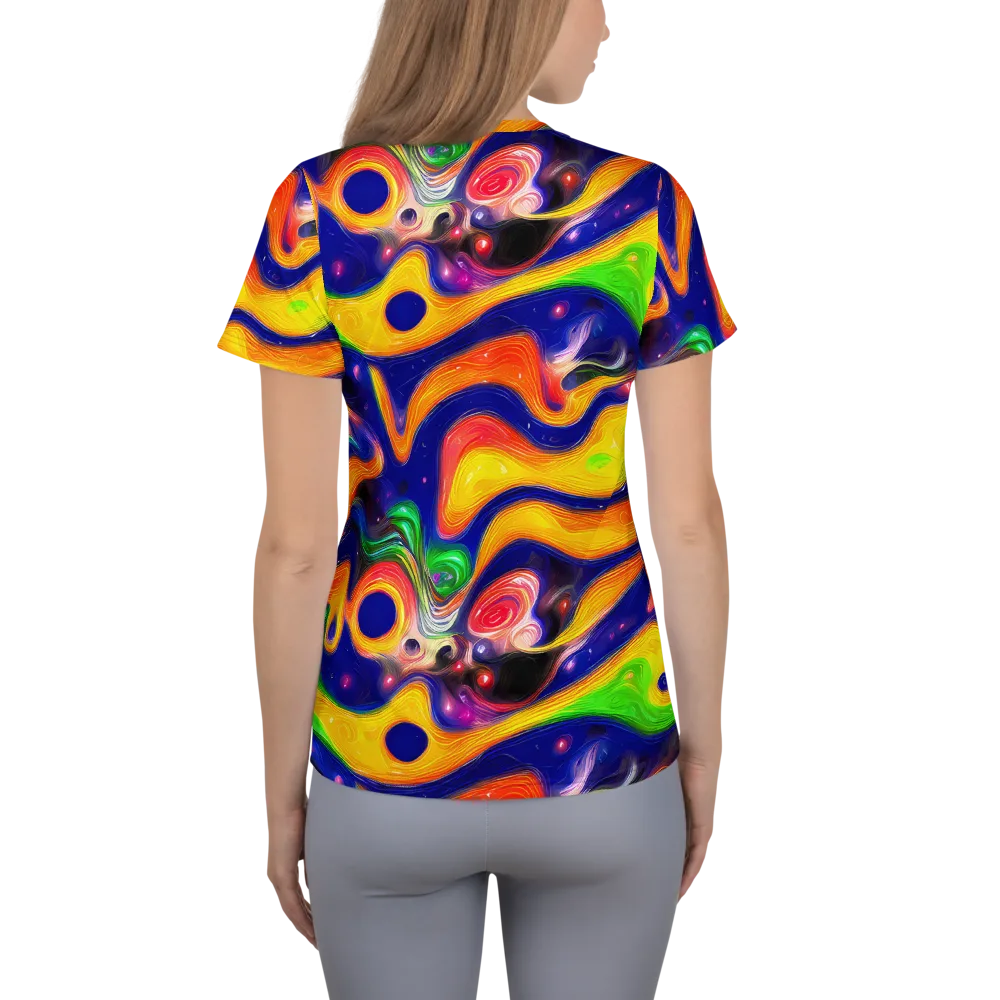 Prismatic Tidalwave on Women's Athletic T-Shirt — Back