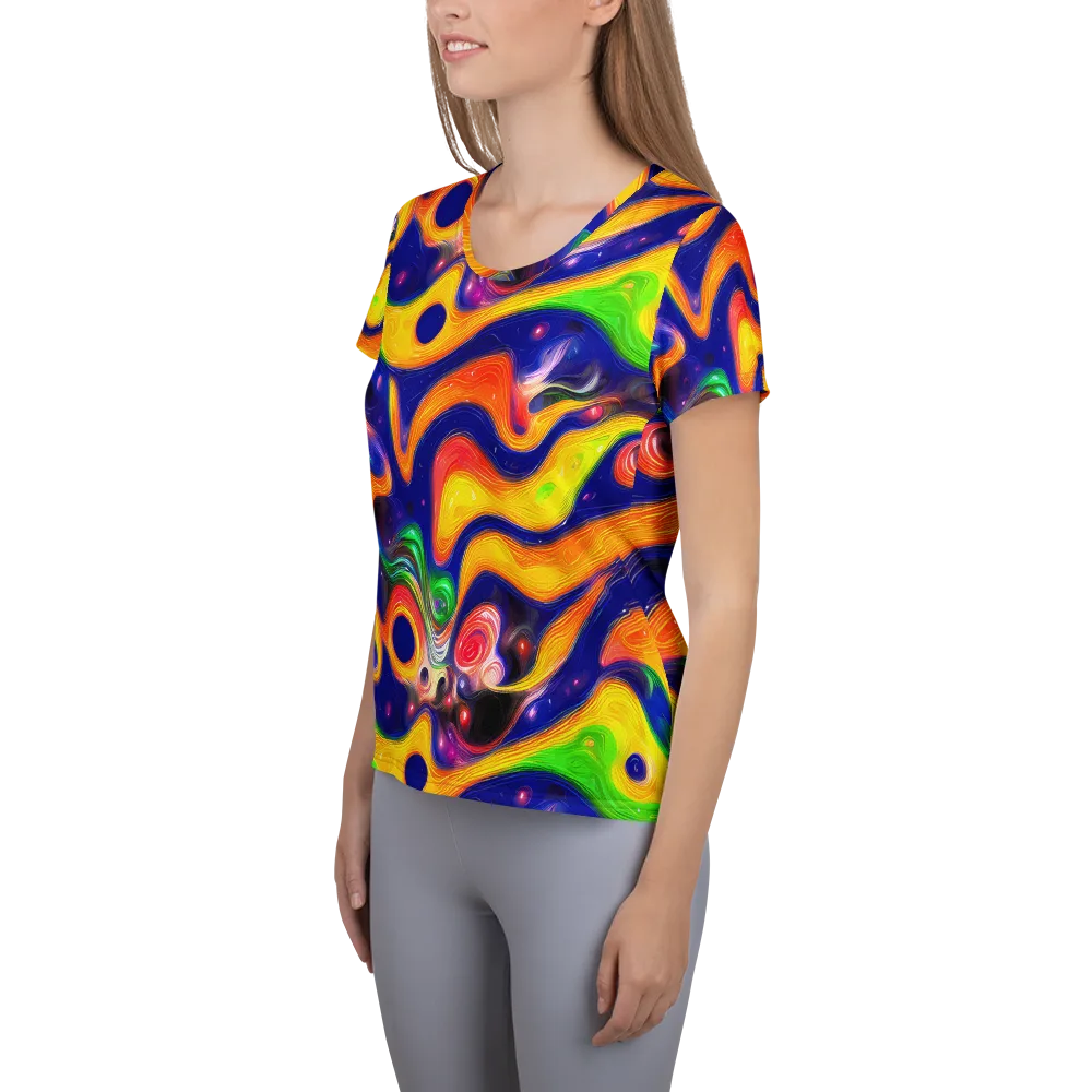 Prismatic Tidalwave on Women's Athletic T-Shirt — Left