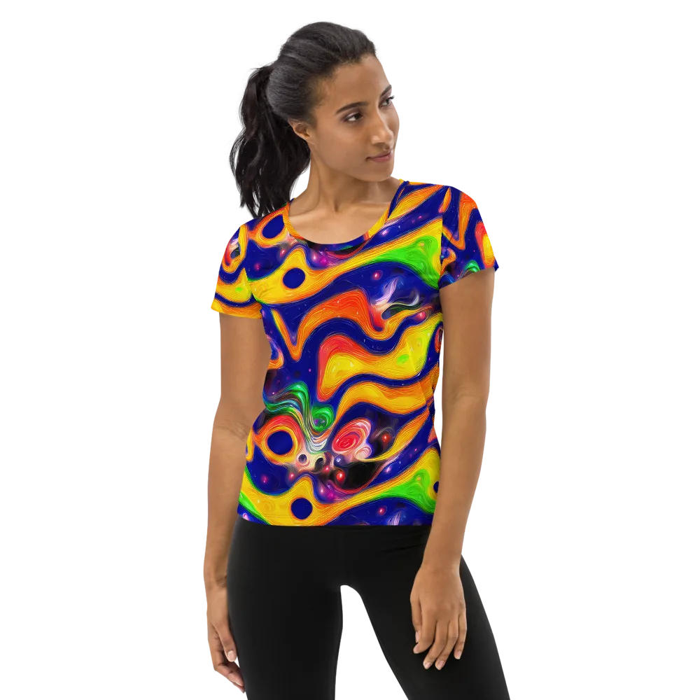 Prismatic Tidalwave on Women's Athletic T-Shirt — Front