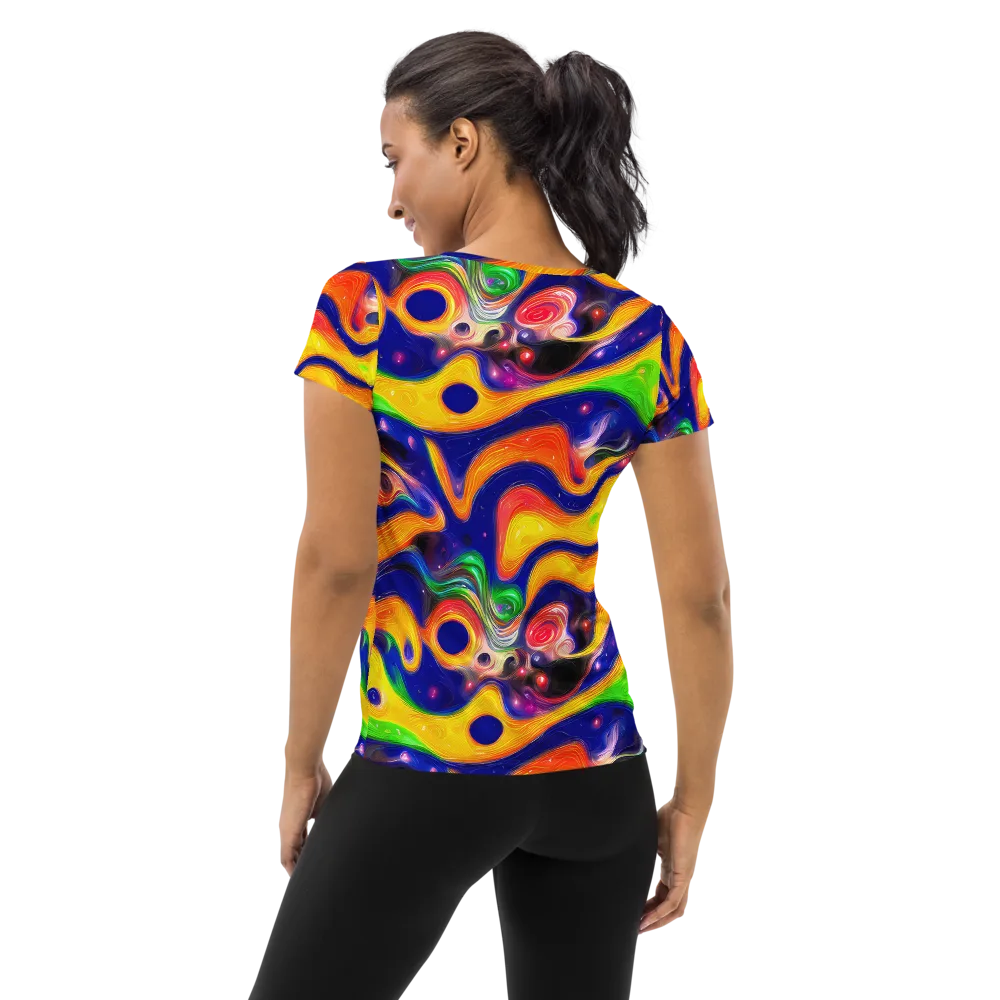 Prismatic Tidalwave on Women's Athletic T-Shirt — Back