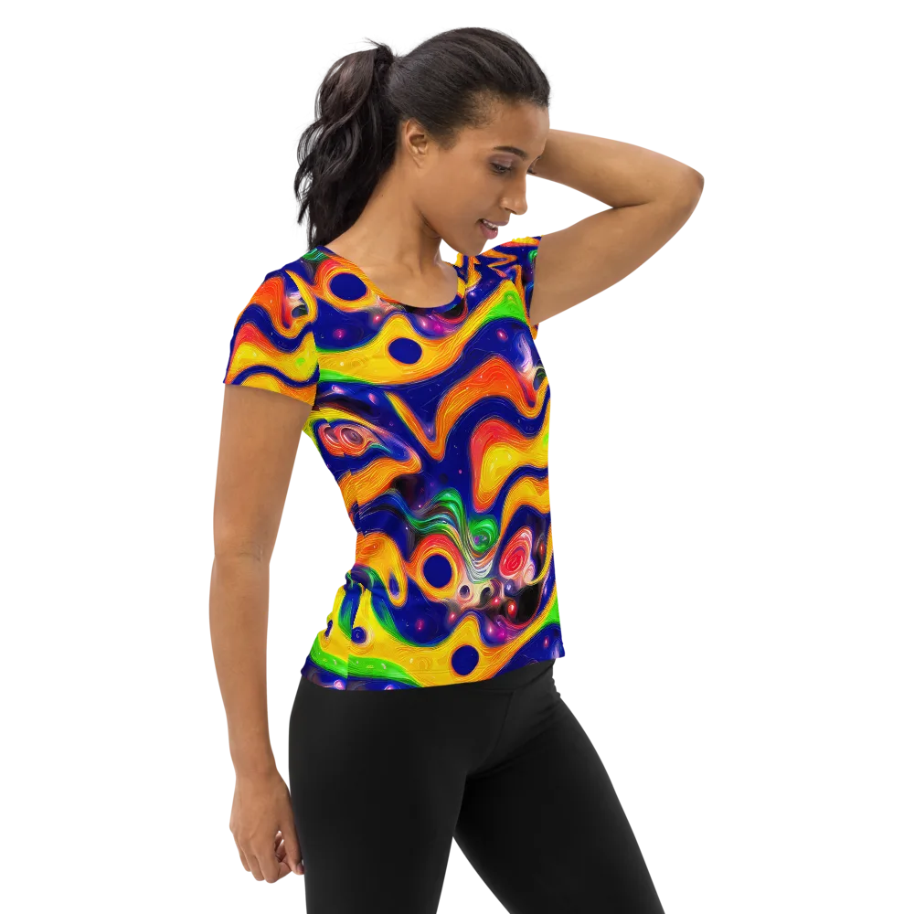 Prismatic Tidalwave on Women's Athletic T-Shirt — Right