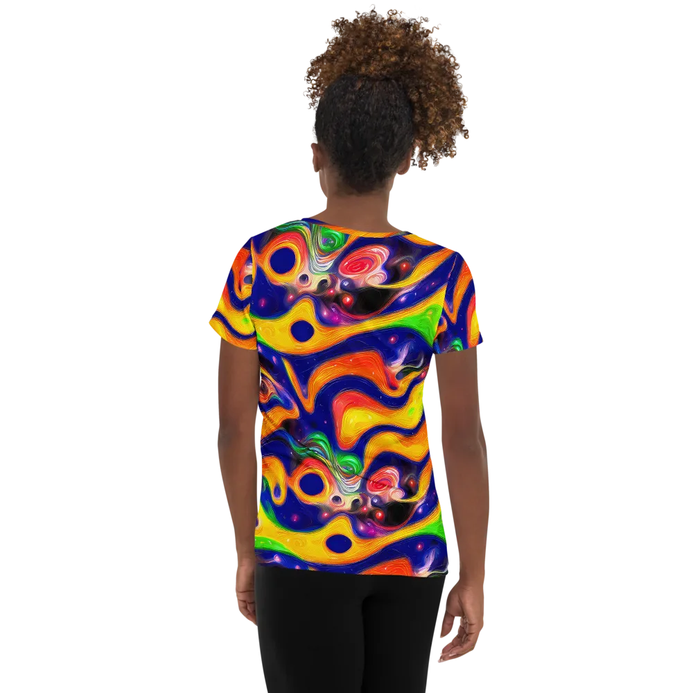 Prismatic Tidalwave on Women's Athletic T-Shirt — Back