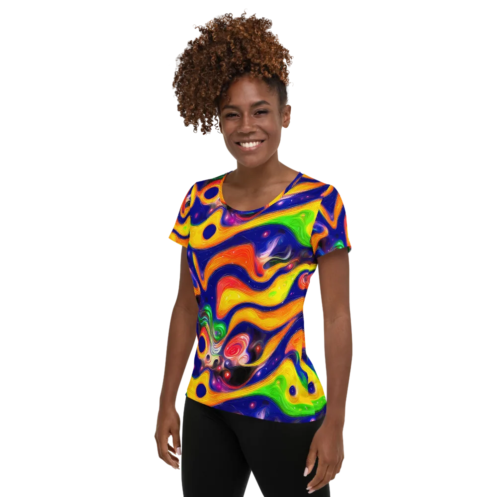 Prismatic Tidalwave on Women's Athletic T-Shirt — Left