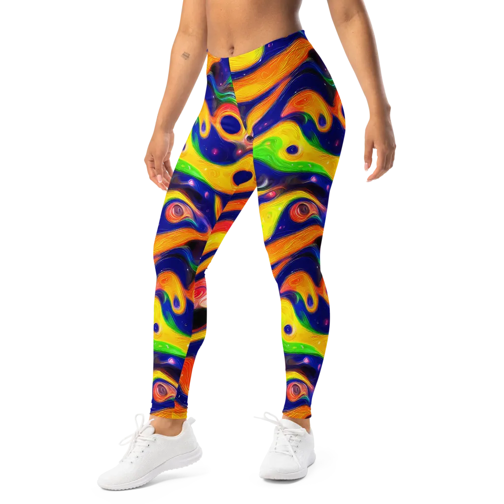 Prismatic Tidalwave on Leggings — Left Front