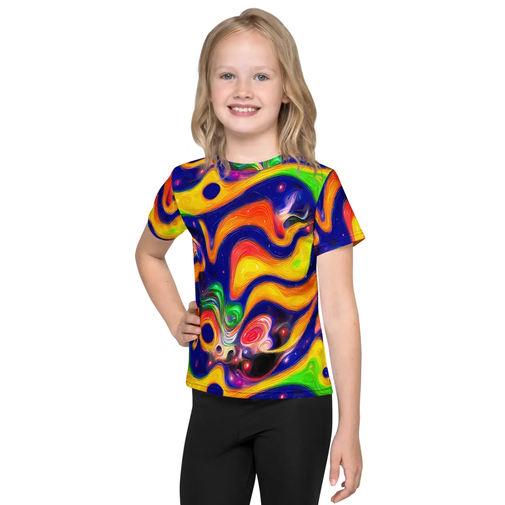 Prismatic Tidalwave on Kids Crew Neck T-Shirt — Front