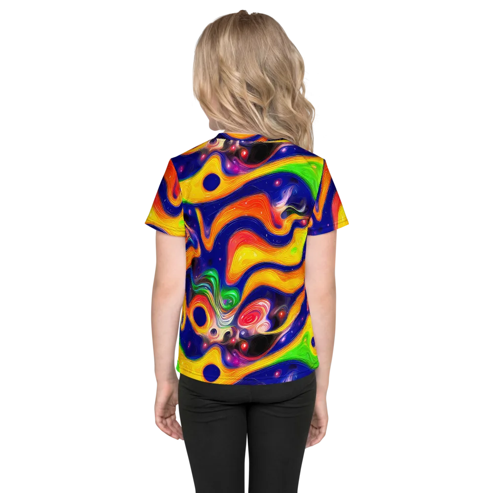 Prismatic Tidalwave on Kids Crew Neck T-Shirt — Back