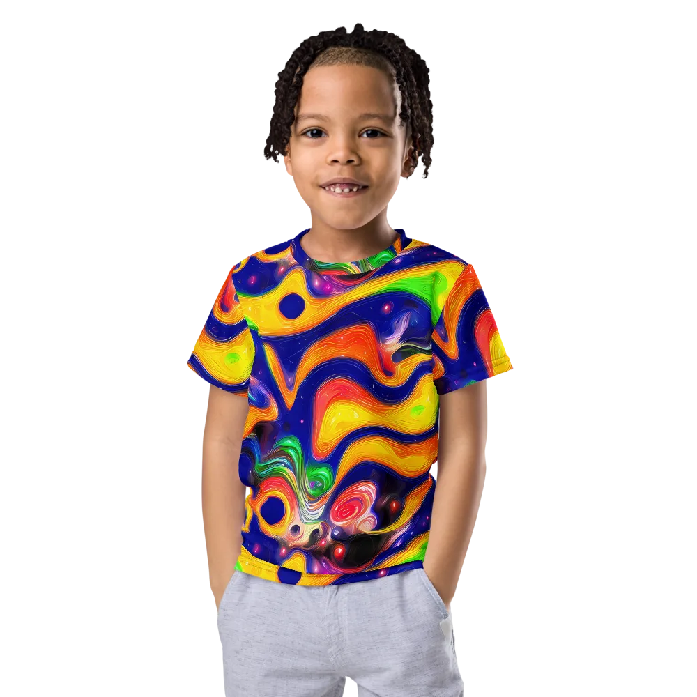 Prismatic Tidalwave on Kids Crew Neck T-Shirt — Front