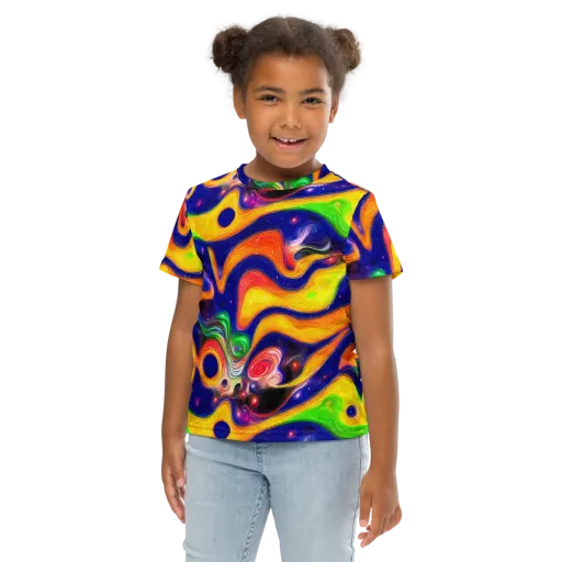 Prismatic Tidalwave on a Kids Crew Neck T-Shirt
