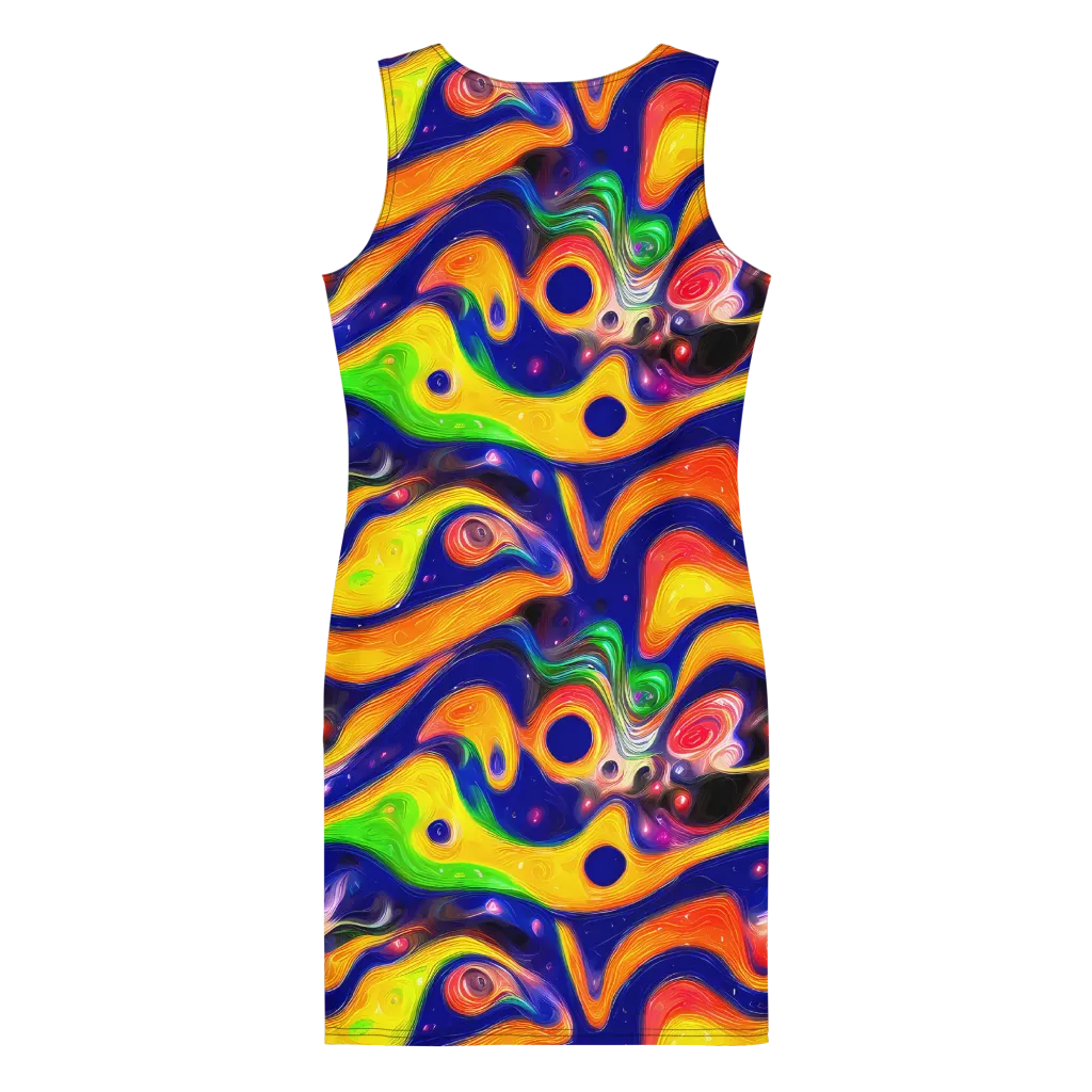 Prismatic Tidalwave on Bodycon Dress — Back