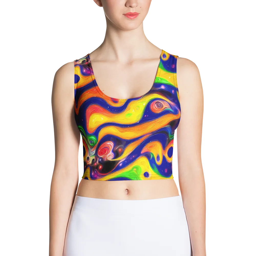Prismatic Tidalwave on Crop Top — Front