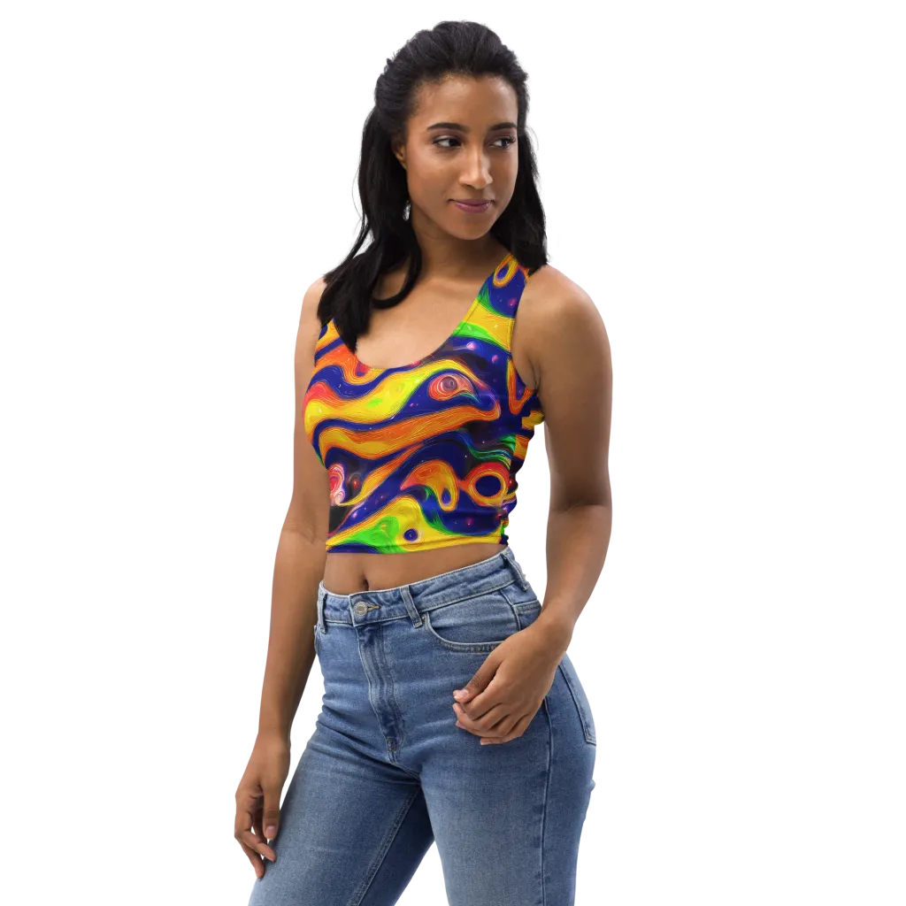 Prismatic Tidalwave on Crop Top — Left Front