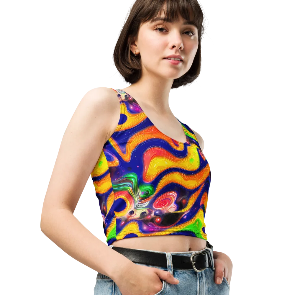Prismatic Tidalwave on Crop Top — Right Front