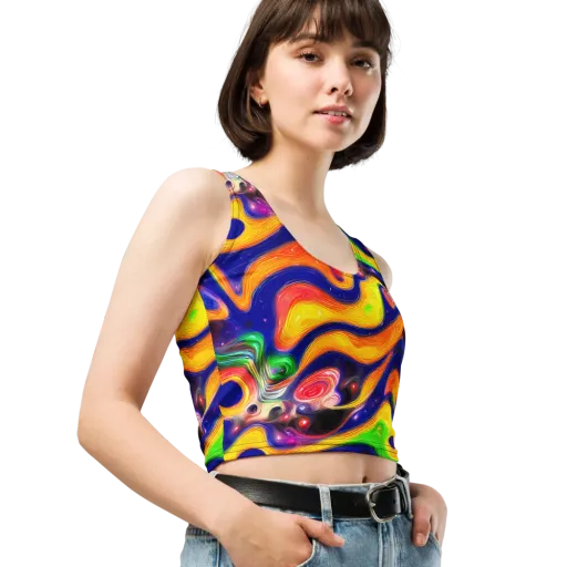 Prismatic Tidalwave on a Crop Top